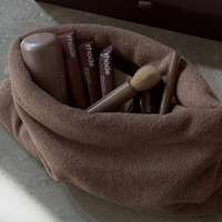 Sac en tissu éponge personnalisé avec logo GWP, sac de rangement pour cosmétiques moelleux et gonflé, pochette douce, sac de toilette