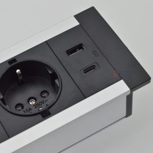 <span class=keywords><strong>Prise</strong></span> de courant <span class=keywords><strong>électrique</strong></span> EU de haute qualité <span class=keywords><strong>Prise</strong></span> d'extension de table encastrée avec 3 ports de charge AC et USB A + C notés - Product Image 5
