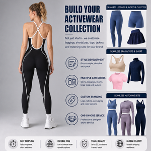 Combinaison de yoga noire sans coutures pour femme, avec passepoil contrastant, dos croisé, style caraco, pour la gym et le fitness - Product Image 2
