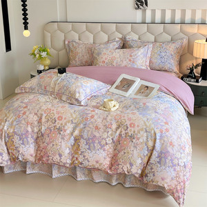 Parure de lit 4 pièces en coton brossé 100% épaissi, pur coton, 200x230, chaude pour l'automne et l'hiver, <span class=keywords><strong>220x240</strong></span>, lit <span class=keywords><strong>double</strong></span> - Product Image 6