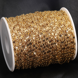 Cadena de Acero Inoxidable Chapada en Oro con Forma de Ocho, 2.3mm X 5mm, Cadena Geométrica para Clavícula, Material para Collar de Joyería DIY - Product Image 2