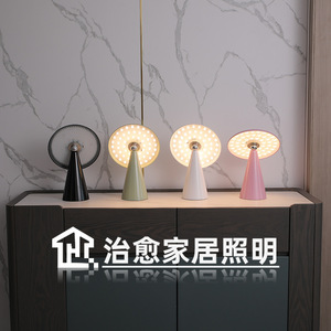 Mushroom Shape <b>Night</b> <b>Light</b> Touch Dimming USB Rechargeable Bedroom Desk Lamp Ambient Lighting Decorative Table Lamp - Product Image 1
