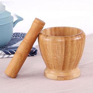 Wholesale Price Bamboo Material Solid Garlic Rammer Household Manual Garlic Stone Mortar Grinding Machine Garlic Rammer - Product Image 3