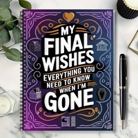 Spirale Mes Derniers Souhaits Journal Violet Or Couverture Papier Durable Arrangement Funéraire Héritier Plan Planification de la Vie Will Organisateur Livre
