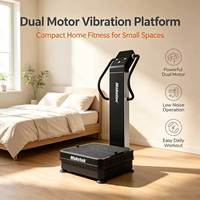 Plateforme vibrante haute fréquence avec LED et télécommande, équipement de gym à domicile à double moteur 1000W+500W pour petits espaces et entraînement