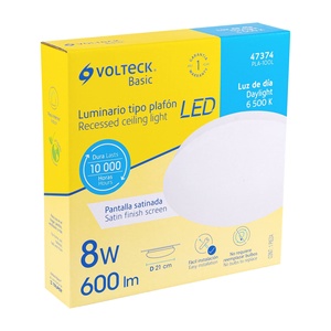 Volteck PLA-100L plafoniera a LED 8W 600 lm - Product Image 1