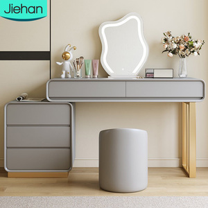 small grey dressing table Sienna Grey Dressing Table with Mirror & Stool – Laura James Ireland