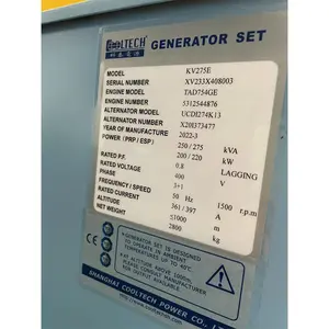 Volvo Penta TAD1345GE-B 220KW Gerador Diesel Silencioso 275KVA AC 12V DC Começo Elétrico Trifásico Diesel Elétrico Genset IP 22