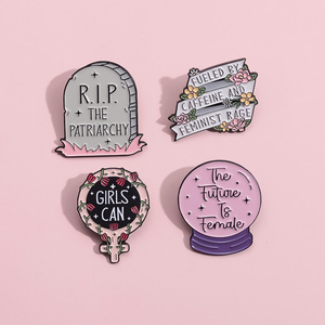 Broches en émail féministes pour femmes et filles, motif « Je suis trop maladroite pour être entourée de masculinité fragile », badges de revers en métal, bijoux cadeaux - Product Image 2