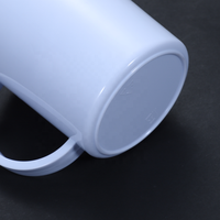 Tasse en plastique blanche de bureau minimaliste avec poignée tasses à logo personnalisé belles tasses à lait modernes tasse en plastique en gros HANDGRIP