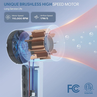 Sèche-cheveux pliable Yongdong OEM 2000W à moteur sans balais 80 000 tr/min, 4 vitesses, haute vitesse, ions négatifs, avec concentrateur et diffuseur