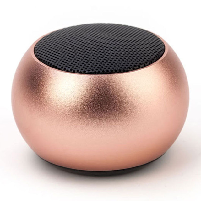Portable Mini Wireless Bluetooth Speaker Electroplated Round Small Steel Colorful Rugged Space Aluminum Shell Strong Speaker