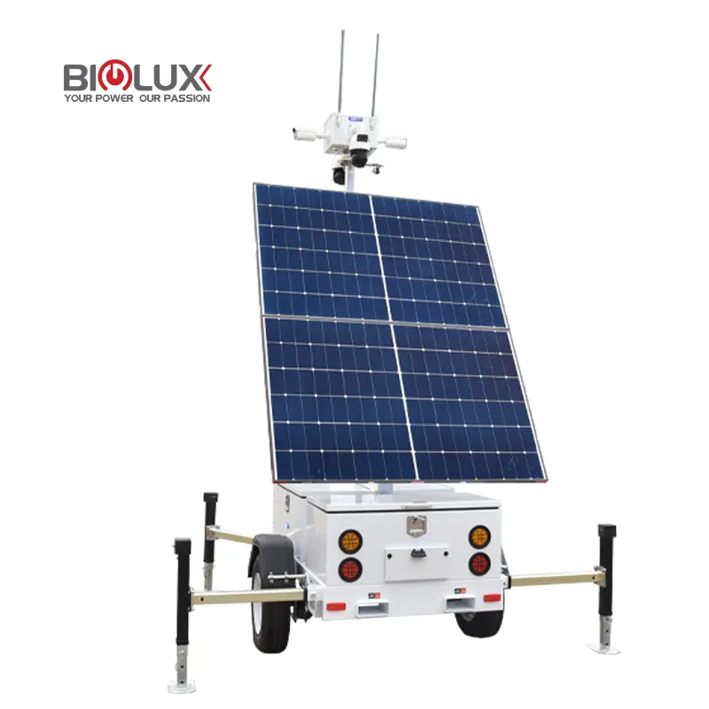 Üreticiler 4g kamera ile taşınabilir ticari güneş mobil römork kulesi