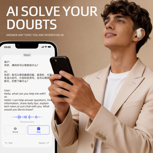 Audífonos Inalámbricos con Traducción por IA <span class=keywords><strong>de</strong></span> Nuevo Diseño, Pantalla Táctil LCD Completa, Audífonos para Juegos, Audífonos Impermeables - Product Image 5