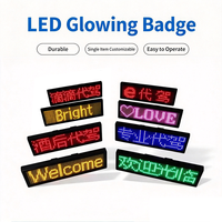 Badge LED d'identification intérieur programmable avec contrôle par application, SDK, rechargeable par USB, mini-affichage défilant de messages, garantie 1 an