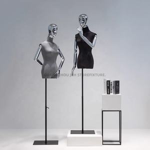 Torso manichini display oro sliver bracci giunzione metà corpo manichino femmina per t-shirt display negozio di abbigliamento donna di alta qualità - Product Image 2