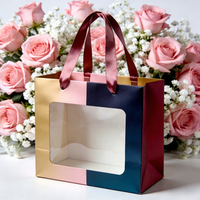 Sacs cadeaux floraux transparents en gros, sacs fourre-tout en papier colorés, adaptés aux fleuristes et à l'emballage de bouquets
