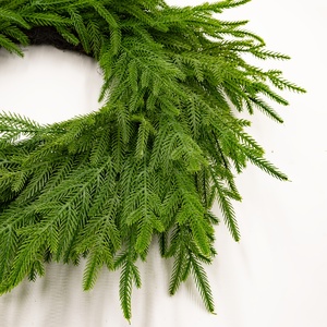 24 "thực tế nhân tạo norfolk thông Vòng hoa cây xanh Vòng hoa cho trong nhà ngoài trời cửa trước kỳ nghỉ trang trí Giáng sinh - Product Image 3