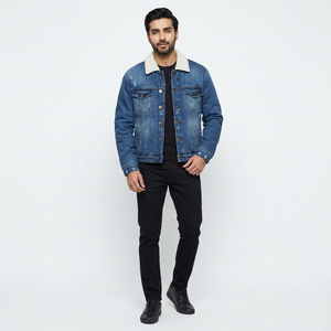 Custom Style <b>Men</b> <b>Denim</b> <b>Jackets</b> High Quality Windproof Hooded Stand Collar Front Logo New Arrival - Product Image 1