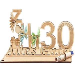 60 ans anniversaire de mariage Table à manger décoration ornements en bois signes numériques pour fête vaisselle Table décorations pour - Product Image 4