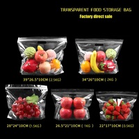 Kantong Plastik Transparan Food Grade Anti-Kabut dengan Ventilasi, Resleting, dan Lubang Udara untuk Kemasan Beku Buah dan Sayuran