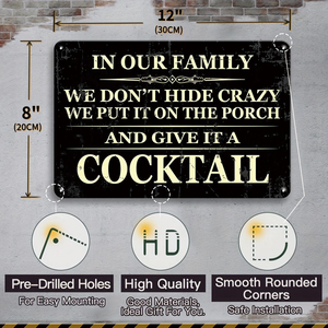 Letrero Metálico Divertido con Diseño de Cóctel Familiar Loco para Decoración de Pared de Bar, Cafetería, Sala de Estar, Estilo Retro Vintage, Regalo - Product Image 4