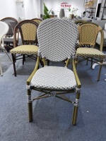 Table et chaises d'extérieur XY en aluminium, style français, pour balcon, chaise en rotin, design moderne et simple pour café et restaurant
