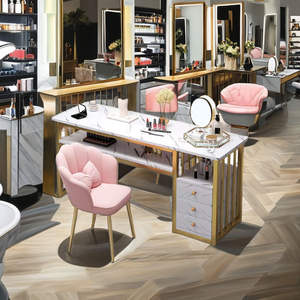 <span class=keywords><strong>Mesa</strong></span> de <span class=keywords><strong>Manicura</strong></span> Moderna de Alta Gama en Oferta, Alta Calidad con Cajones, Color Claro, Venta Directa de Fábrica para Salón de Uñas - Product Image 6