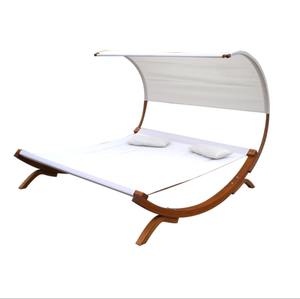 Chaise longue en bois avec parasol pour la plage, le jardin, l'hôtel, la piscine, chaise longue de repos, chaise longue d'extérieur - Product Image 5