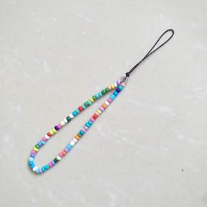 En stock, ¡gran oferta! Cordón corto para teléfono con cuentas de arroz de 19 cm, colores macaron, diseño antiestático de acuarela, venta al por mayor. - Product Image 4