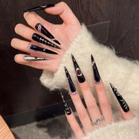 Faux ongles gothiques à presser, marque privée, manucure DIY, couverture complète, livraison rapide
