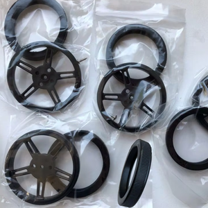 Roue en plastique ABS 4,8 mm 60x8 mm avec pneu en silicone 5908, compatible avec les robots, voitures intelligentes, direction à 360 degrés 9G SG90 FS90R, pour garçons, Lego - Product Image 3