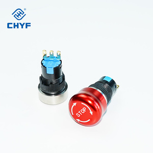 Interrupteurs à bouton-poussoir à verrouillage métallique étanches IP65 CHYF 16 mm 19 mm 22 mm, sélecteur 2 3 positions - Product Image 6