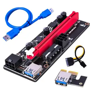 Новейшая модель; VER009 USB 3,0 PCI-E VER 009S Экспресс 1X 4x 8x 16x удлинитель адаптер SATA 15pin до 6 pin кабель питания