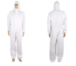 HY BRADN 35 years manufactory white wing coverall SMS material CE type 5/6 standard protective coverall