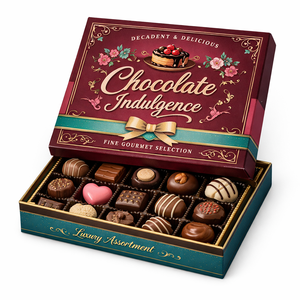 Chocolats de la plus haute qualité, sélection exquise, boîte cadeau en papier artistique - Design floral, <span class=keywords><strong>chocolat</strong></span> gastronomique de luxe avec feuille d'or pour <span class=keywords><strong>mariage</strong></span> - Product Image 6
