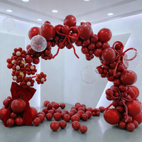 Kit de guirlande de ballons rouge bordeaux en latex pour décoration de fête de mariage ou de baby shower