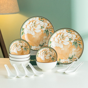 Trending Product Camellia Patterns Ceramic Bowl Set With Box 4 Bowls Crockery Gift Set for Business Gifts for Wholesale - Product Image 5