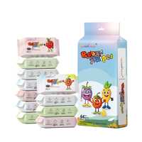 Mini wegwerpdoekjes in een zakje, draagbaar met trekstrip, reinigingsdoekjes voor de handen en mond van baby's, babyvochtige doekjes