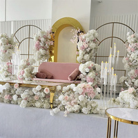 FL-168 Fournisseur en gros de bouquets de roses, fleurs artificielles en vrac, roses artificielles couleur blush et champagne pour les mariages et les fêtes