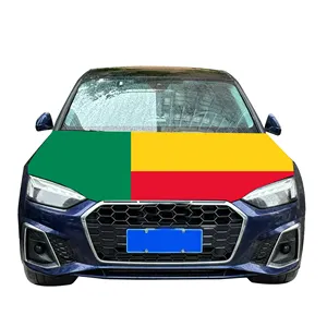Benin quốc gia xe mui xe Bìa cờ xe động cơ Bìa cờ với truyền nhiệt hiệu ứng in ấn tùy chỉnh kích thước vải đàn hồi