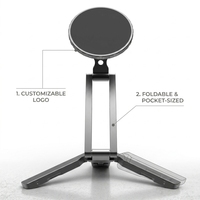 Support de téléphone magnétique pliable en alliage d'aluminium pour bureau, support de téléphone portable magnétique, support de téléphone portable
