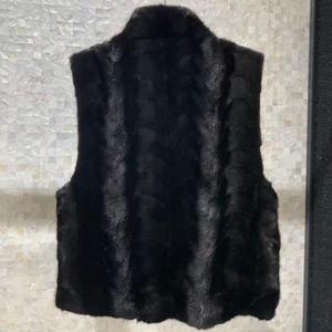 Gilet di Lusso <span class=keywords><strong>in</strong></span> Vera Pelliccia di <span class=keywords><strong>Visone</strong></span> Nero Naturale con Collo Alto e Inserti <span class=keywords><strong>in</strong></span> Vera Pelliccia di <span class=keywords><strong>Visone</strong></span>, Gilet Termico Invernale per Donna - Product Image 2