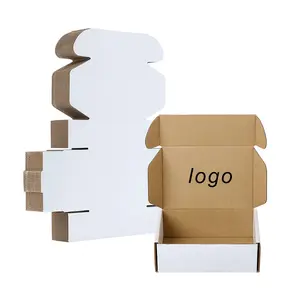 2022 Hot Koop Custom Logo Kartonnen Dozen Verzending Mailer Doos Witte Cosmetica Mailing Huidverzorging Gegolfd Papier Verpakking