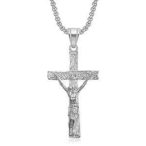 Men's Stainless Steel <b>Cross</b> Pendant Necklace With Jesus Christ Design For Gift - Product Image 5