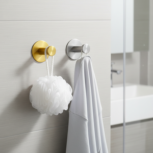 Gancio appendiabiti da bagno in acciaio inossidabile nero, moderno gancio appendi asciugamani da parete per hotel, gancio appendi chiavi in metallo per appartamento e casa - Product Image 1