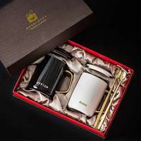 Mug Luxe Or 11 oz Personnalisé avec Logo Tasse à Café en Céramique Blanche à Changement de Couleur Cadeau pour Couple Lait Tasse en Porcelaine avec Couvercle et Cuillère