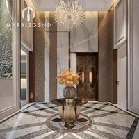 Materiales de diseño de interiores de lujo columna de mármol patrón de suelo diseño 3D servicio de diseño de interiores para casa de Villa