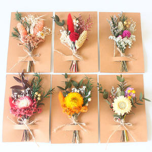 DREA Mini Bouquet di <span class=keywords><strong>fiori</strong></span> <span class=keywords><strong>secchi</strong></span> decorazione per festa nuziale pampa coda di coniglietto rosa <span class=keywords><strong>fiori</strong></span> veri con cassetta delle lettere confezione regalo - Product Image 1