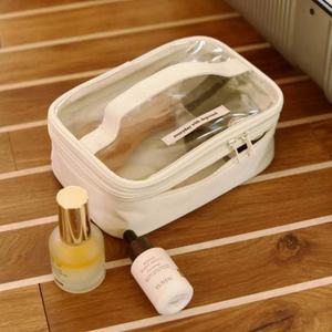 PVC Portable <b>Toiletry</b> <b>Bag</b> PU Cosmetic <b>Bags</b> Waterproof Embossed Custom Logo Makeup <b>Bag</b> for <b>Women</b> Men Travel Beach - Product Image 1